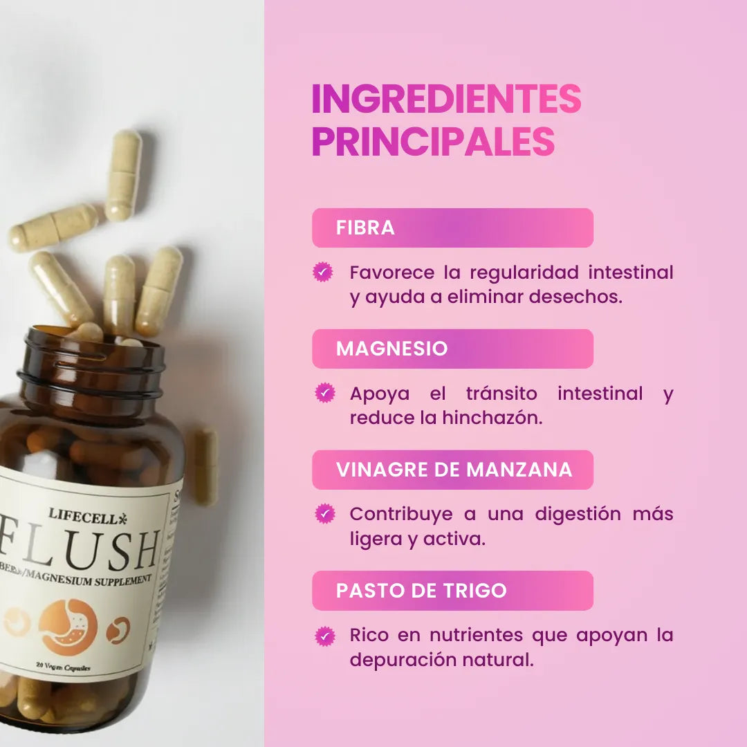 FLUSH® Fibra + Magnesio | Elimina el estreñimiento en 5 días
